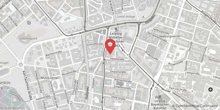 the map shows the following location: Institute of Medical Informatics, Statistics and Epidemiology (IMISE), Härtelstraße 16-18, 04107 Leipzig